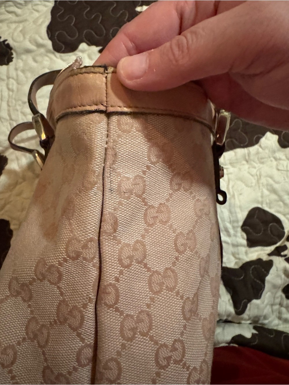 Gucci Crystal Abbey Monogram Canvas Tote with Leather Trim - Picture 16 of 16